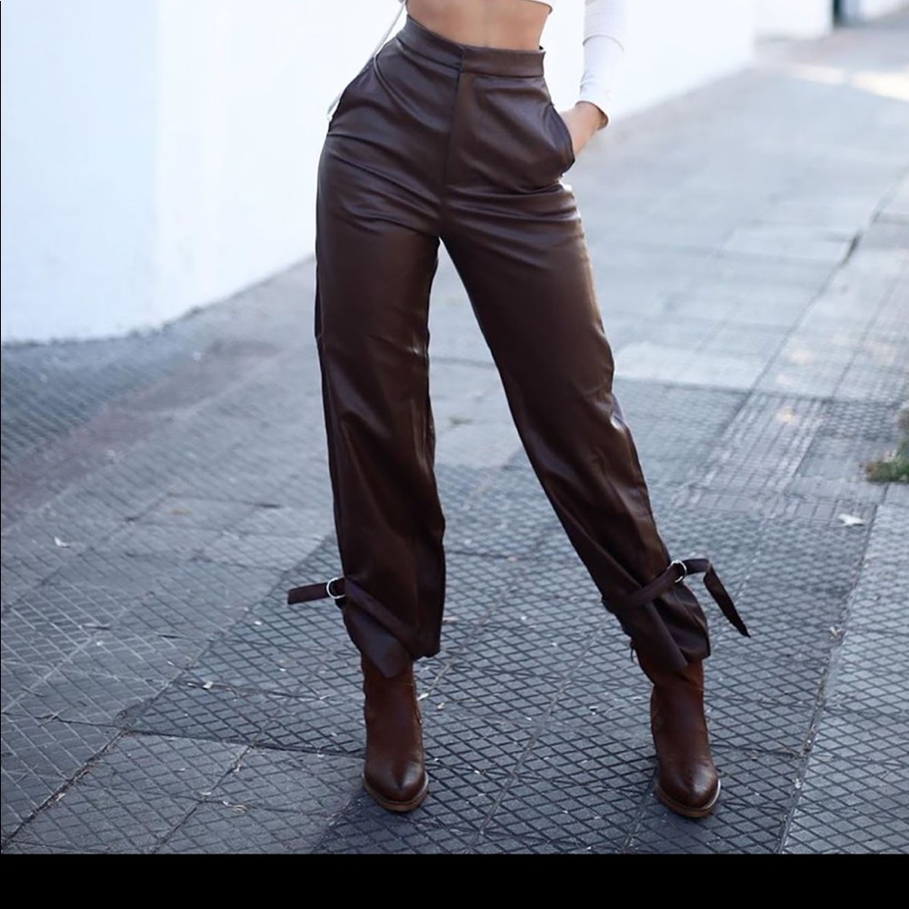 Chocolate Brown Leather Pants